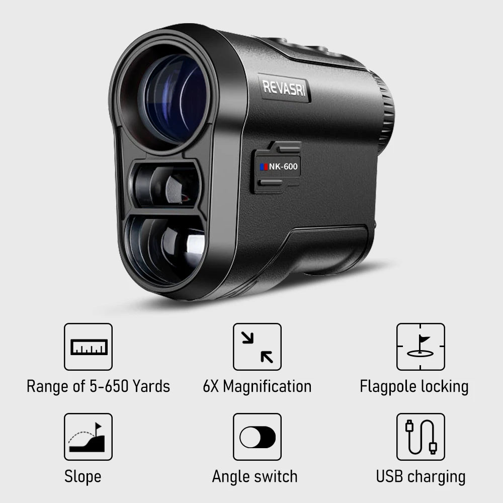 REVASRI Golf Laser Rangefinder with Slope and Flag Lock 600/1000M Telescope Distance Meter Monocular for Golfing Hunting Survey CM World