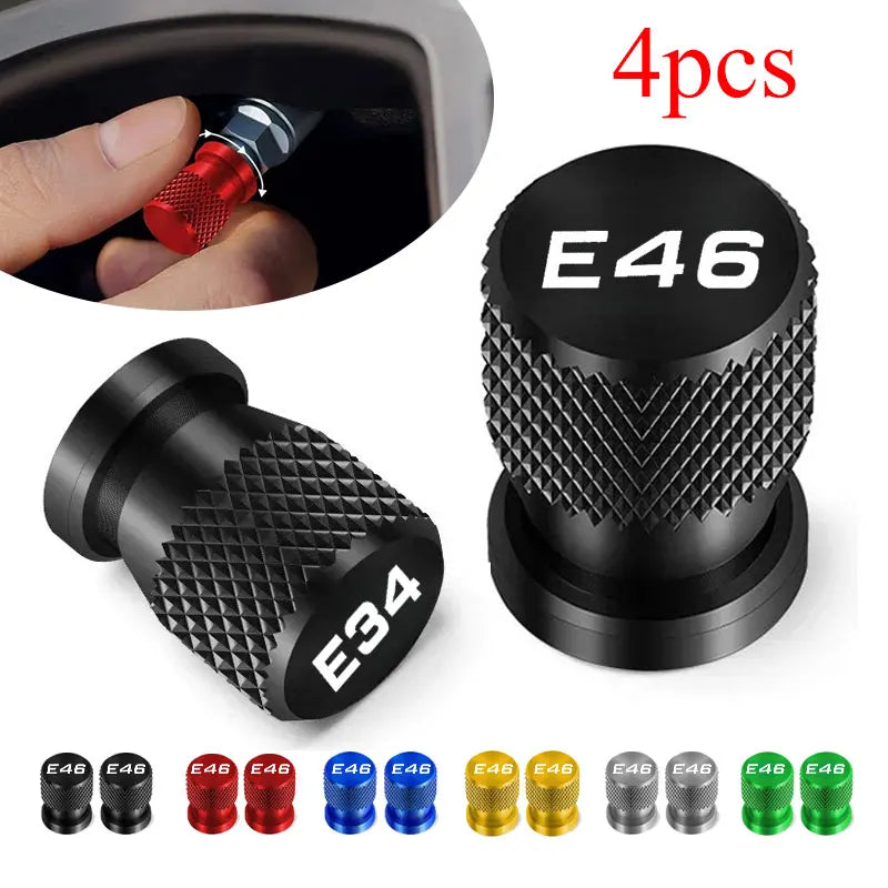 For BMW E34 E36 E39 E46 E60 E87 E90 F10 4pcs Car Wheel Tire Valve Caps Tyre Stem Covers Airdust Waterproof