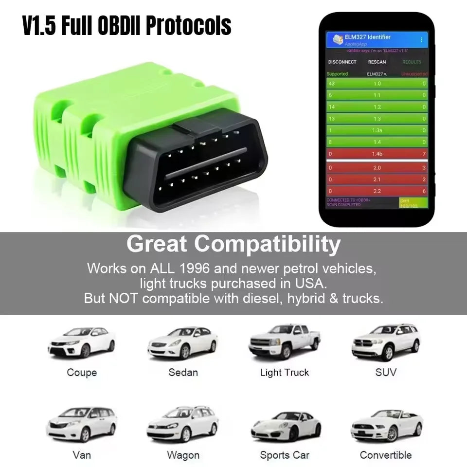 2026 KONNWEI KW902 ELM327 V1.5 OBD2 Car Diagnostic Scanner Bluetooth Auto Scanner Mini ELM 327 KW902 Code Reader for Android/IOS