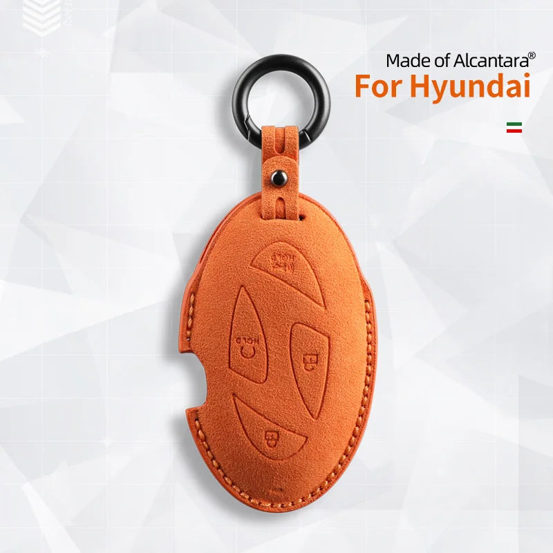 5 Buttons Car Key Case For Hyundai Grandeur GN7 Kona Ev 2023 Ioniq 6 Auto Smart Remote Suede KeyChain Cover Shell Accessories