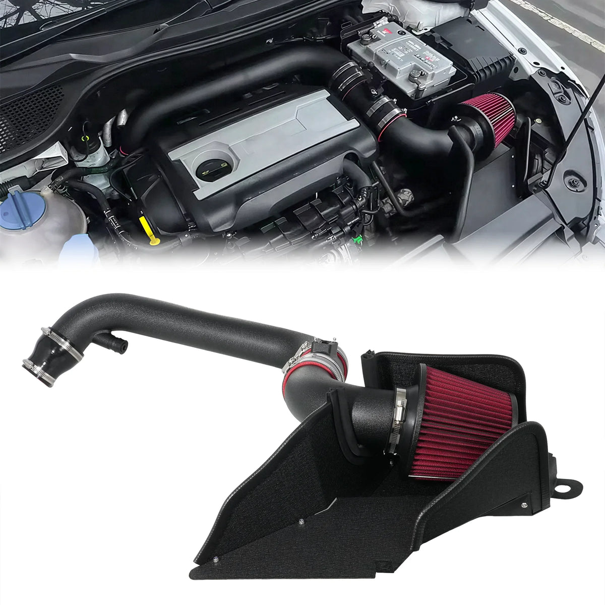 Air Filter Cold Air Intake Kit Fit for VW MK5 Golf MK6 GTI Passat Caddy Seat Leon Audi TT A3 Skoda Octavia EA888 GEN2 1.8T 2.0T