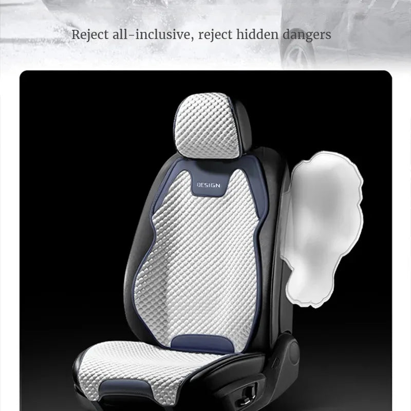 Ice Silk Car Seat Cushion Ventilation Comfortable, Durable Four Seasons Universal Split Single Car Front Seat Cover CM World