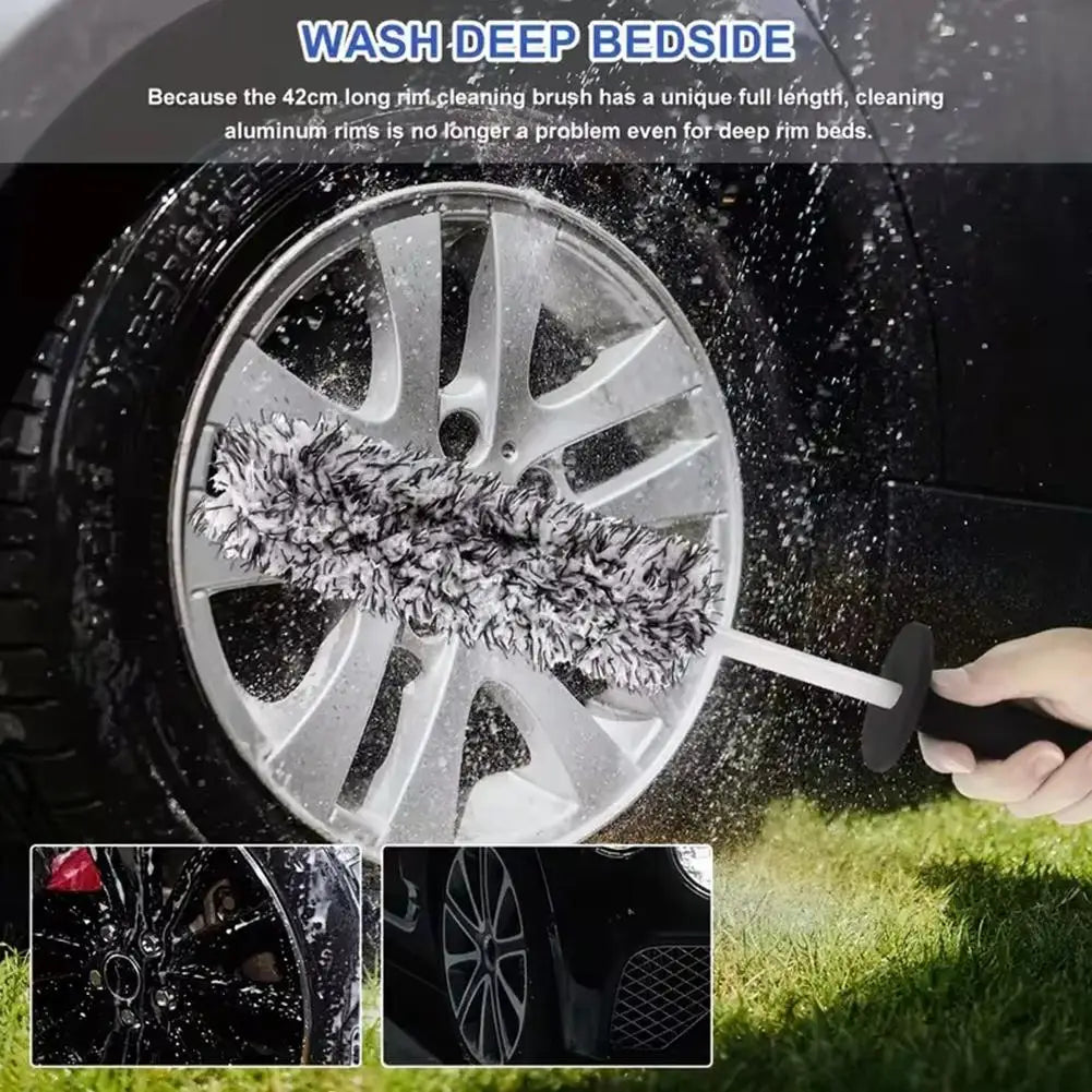 Car Wash Super Brush With Long Handle Easy To Cleaning Dust Removal Rims Spokes Wheel Barrel Car Protection Tools Accessories