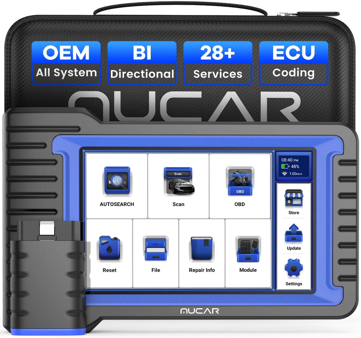 MUCAR VO7S/VO7 OBD2 Scanner Full System Diagnose 28 Reset Diagnostic Tool ECU Coding Bi-directional Update Free for Lifetime