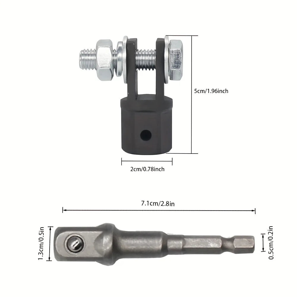 1/2inch Car Scissor Jack Adapter, Socket Drill Adapter for Or Double Hole Scissor Jacks CM World