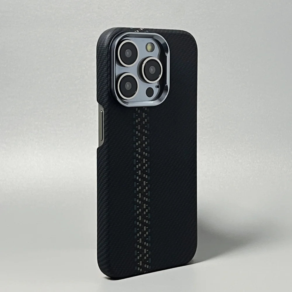 Luxury Carbon Fiber Slim Case For iPhone 17 13 14 15 16 Pro Max Shockproof Alloy Lens Camera Protective Ultra Thin Hard PC Cover Car Mobile World