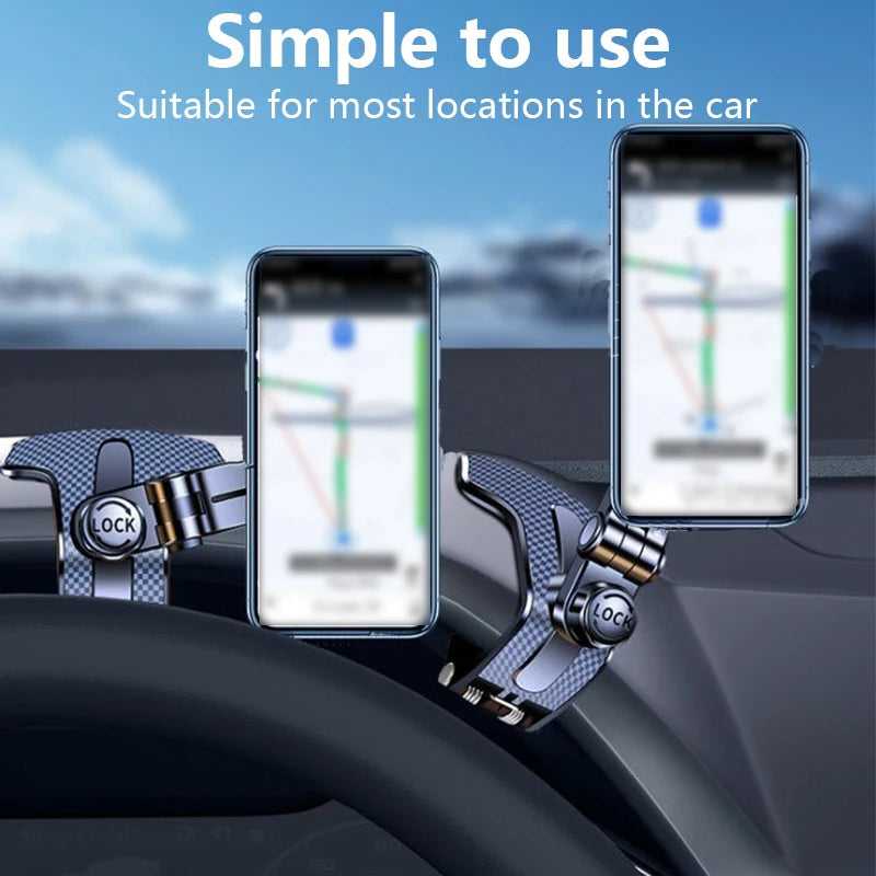 Multi Angle Adjustable Car Mount Holder for Phone Cool Dashboard Clip Universal Rotation Mobile Navigation Stand Car Accessories CM World