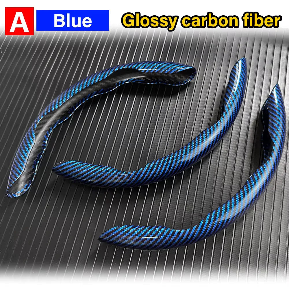 3PCS Carbon Fiber Car Round Steering Wheel Cover Non-Slip Steering Cover Protector Anti Dust Washable Interior Auto Accessories CM World
