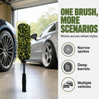 Wheel Barrel Brush for Deep Wheel Cleaning, 17 Inch Length | Multi-Fiber Cleaning Brush for Car Detailing Kit, Car Wheel Brush