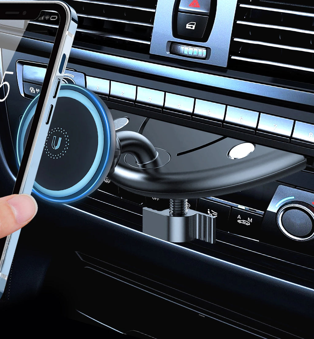 Safe Phone Holder Magnetic Car CD Slot Mount Support Mobile Bracket Cell Clip for iphone 16 15 14 13 12 11 Samsung Xiaomi