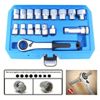 17 PCS Core Ratchet Socket Wrench KitSocket Set Car Repair Tool Ratchet Torque Wrench Combo Auto Repairing Tool Set