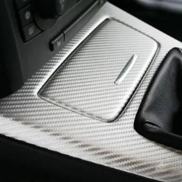 DIY Waterproof 3D Carbon Foil Film Silver Self-adhesive Car Stickers Auto Color Change Accessories Silver Carbon Vinyl Wrap