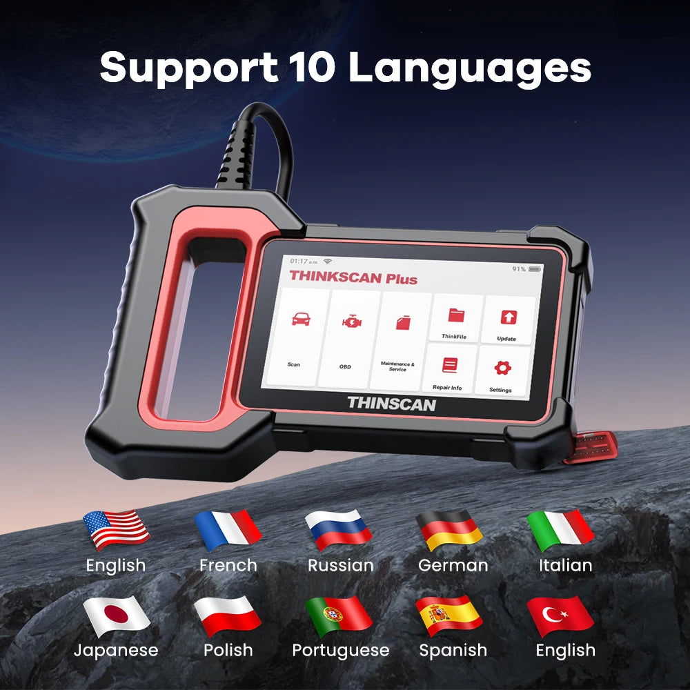 THINKSCAN PLUS S4/S6/S7 OBD2 Car Diagnostic Tools Multi System Scan ABS SRS ECM TCM BCM IC AC Reset Code Reader Auto Scanner CM World