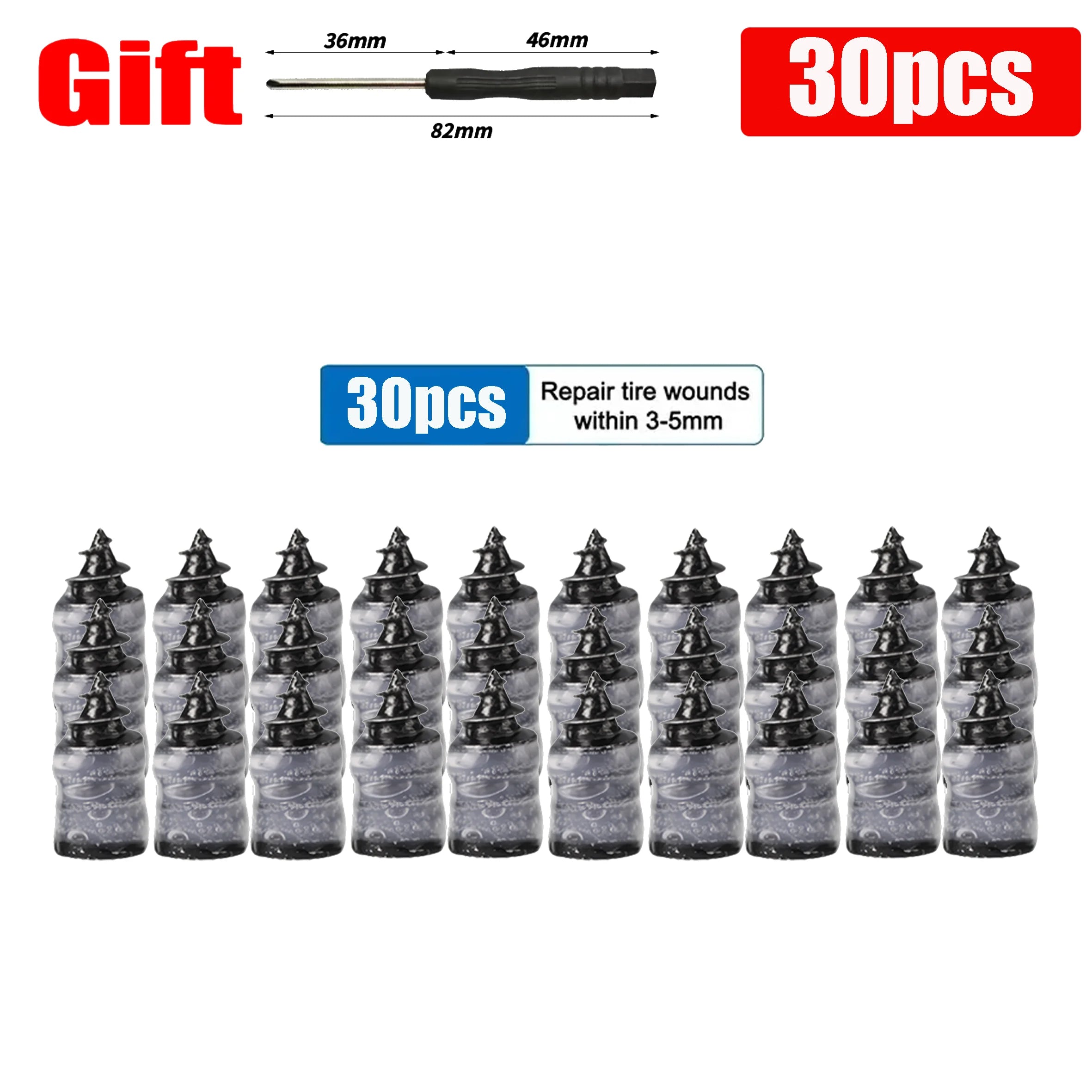 Car Tyre Repair Rubber Nail Car Wheel Punctures Screws Car Tire Repair Kit Car Motorcycle Tire Puncture Repair Screws Tool CM World