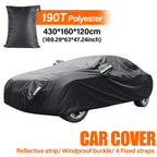 190T Thermal SUV Four-Door Full-Cover Car Cover Winter Snow and Frost Resistant Side Zipper Design Black Universal Fit CM World