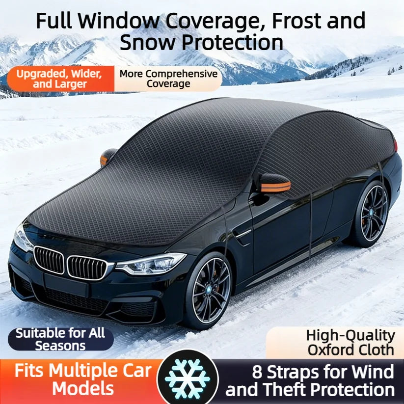 Universal Oxford Fabric Car Front Windscreen Cover Car Windshield Snow Sun Shade Cover With Reflective Stripe Winter Snow Cover