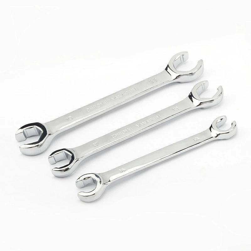 1pc Oil Pipe Flare Nut Wrench Open Ring Double Head Spanner 8-10-12mm High Torque  Mirror Hand Tool Brake Wrench for Car Repair Car Mobile World