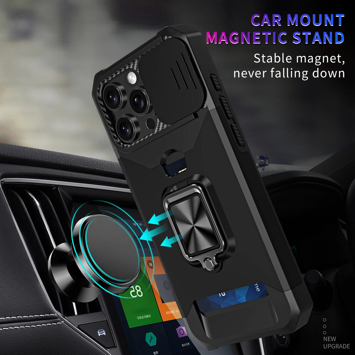 Holder Ring 360° Rotating Card Holder For iPhone 16 14 13 12 11 15 Pro Max Mini 14 15 16 Plus 7 8 XR  Protection Shockproof Case