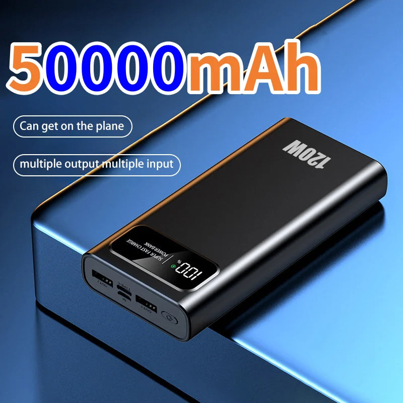 120W 200000mAh Power Bank Super Fast Charging Battery High Capacity Digital Display Power Bank For iPhone Samsung Huawei Car Mobile World