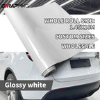 145cmx200cm Car Vinyl Wrap Hood Roof Cover for Car Tuning Accessories Custom Size Sticker Glossy White Auto Door Protective Film Car Mobile World