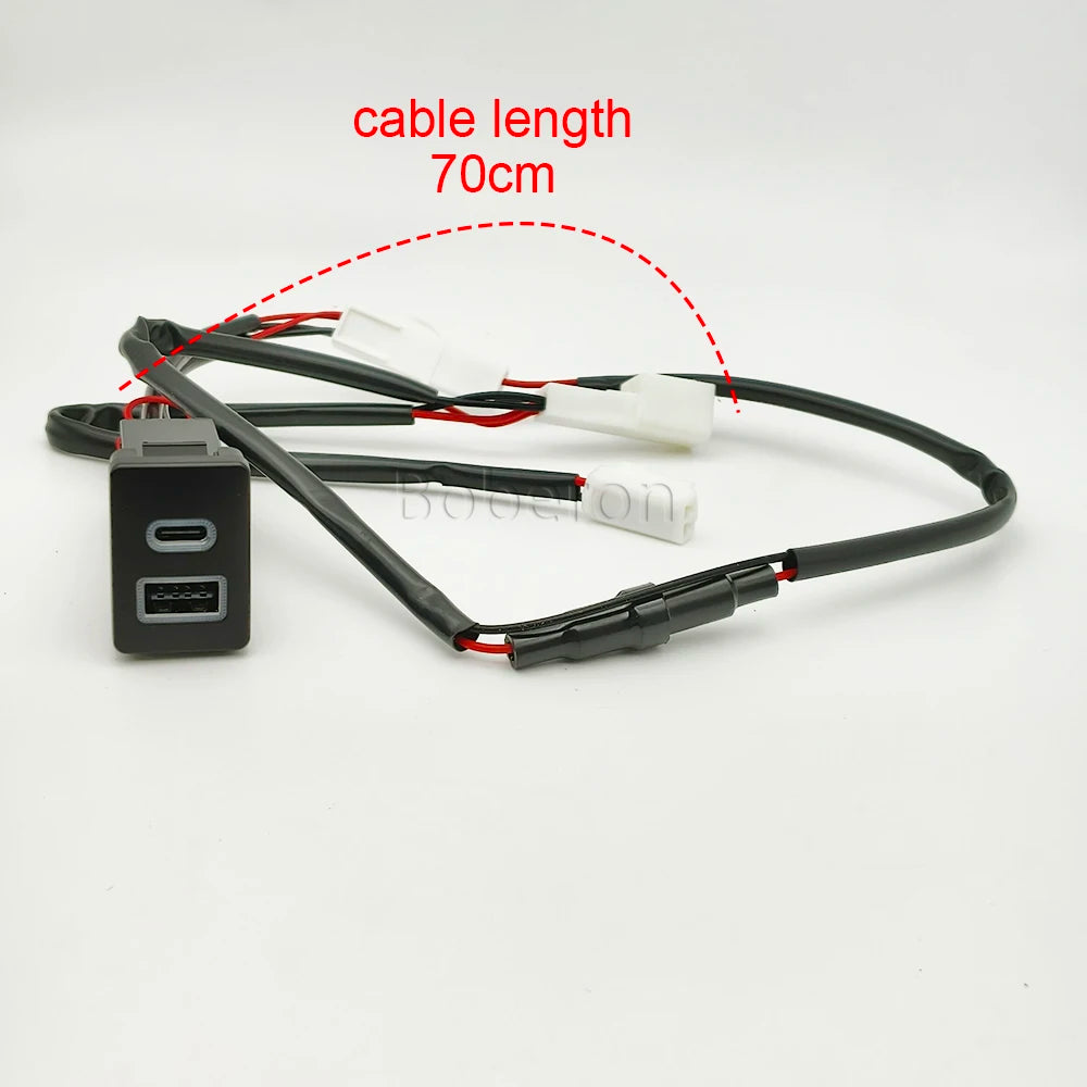 Fit For Toyota new car USB charger PD fast charger QC3.0 dual fast charger TYPE C adaptor button