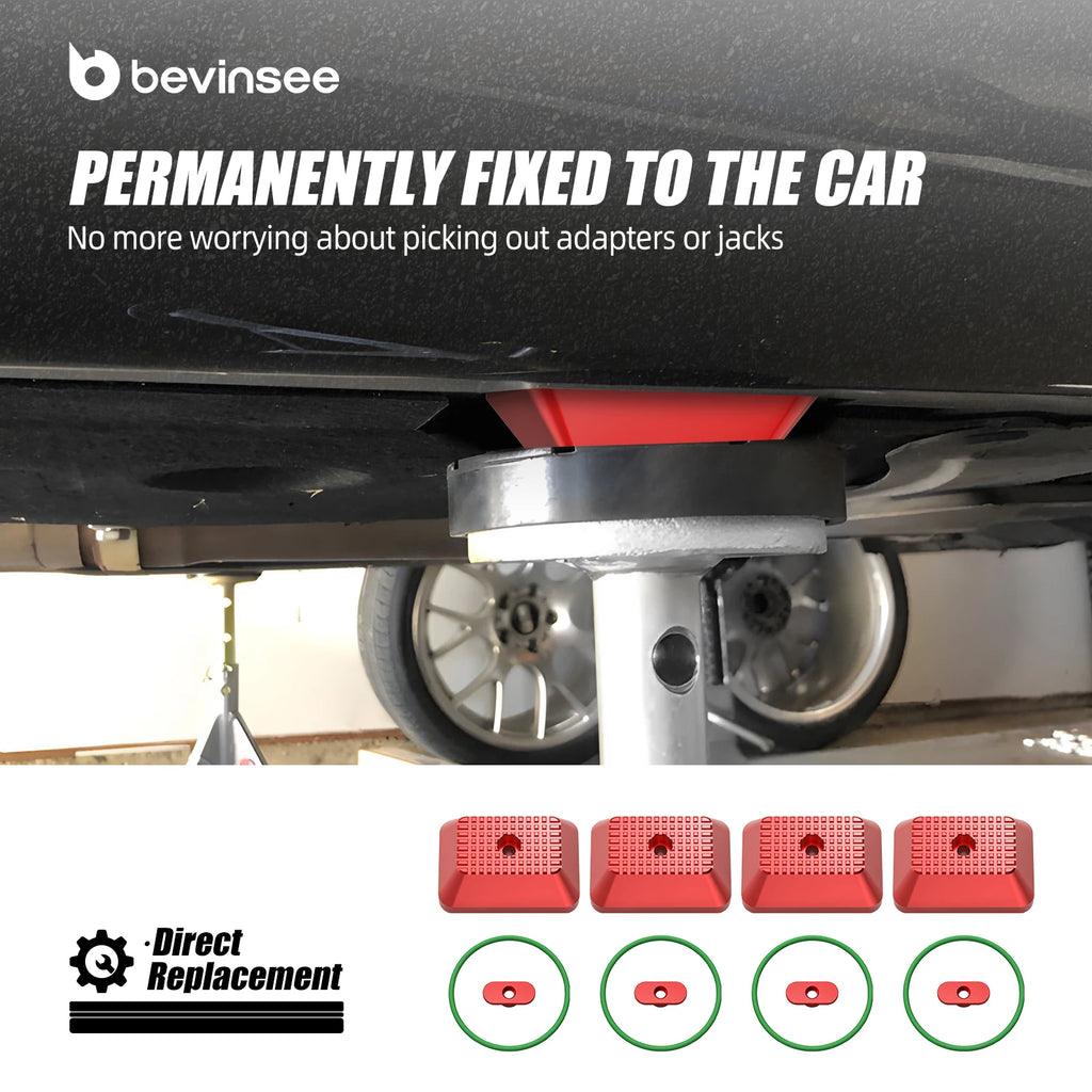 BEVINSEE Jack Pad Set for BMW X1 E84,M2 F87,M3 E90/E92/E93/F80,M4 F82/F83,F20 F10 F30 F31 F32 F33 F36 F22 F23 F12 E91 E92 E93 CM World
