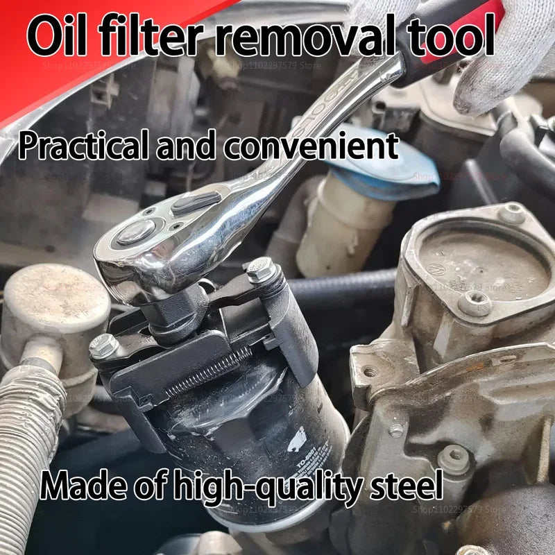 Universal Adjustable Two-Jaws Oil Filter Wrench Fits 60-80mm Heavy Duty Steel Fuel Cast Filter Remover for Cars and Trucks Car Mobile World