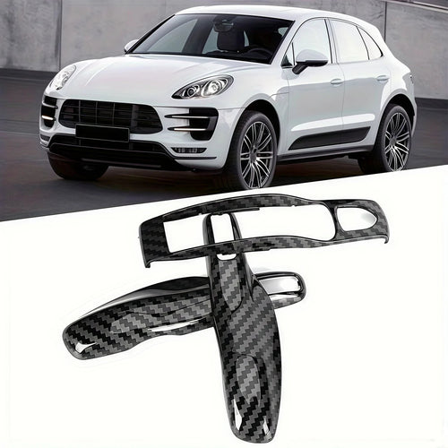 3 Pieces Set of Carbon Fiber Car Key Protection Case Suitable for Porsche Panamera, Macan, Cayenne, 911, 718 (Boxed) CM World