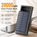 20000mAh Power Bank Portable Charger with 4 Built-in Cables Digital Display LED Flashlight Fast Charging Battery Pack