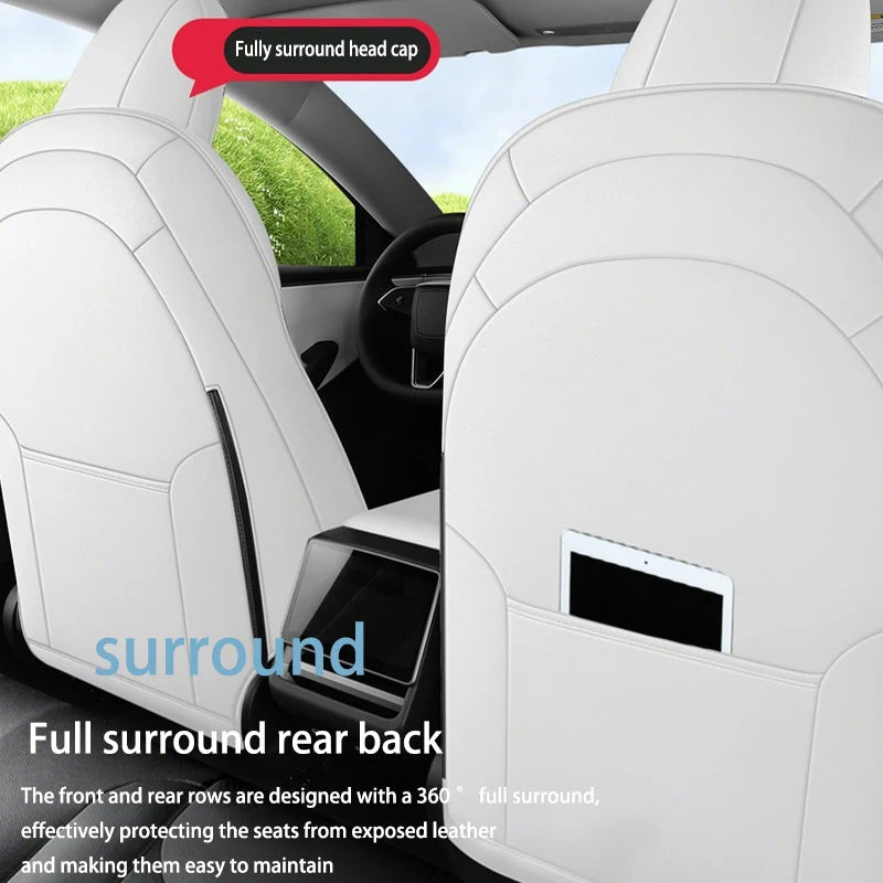 For Tesla ModelYJuniper 2025 Full Set Seat Covers Leather pad breathable and sweat proof all season seat cover Cushion Protector CM World