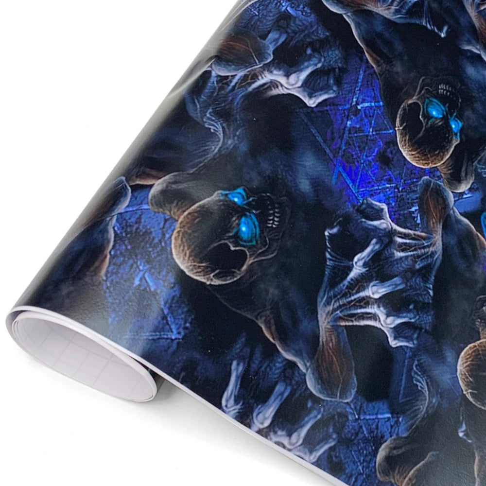 DIY Car Adhesive Vinyl Film for Motorcycle Vinyls Skull Texture Car Wraps Full Body Covering Waterproof Automotive Sticker Wrap Car Mobile World