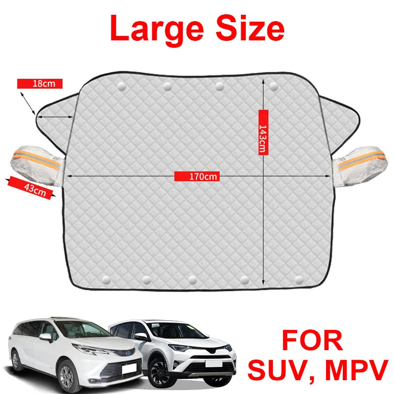 SEAMETAL Car Windshield Snow Shield for Winter Car Cover Front Window Anti Ice Frost Outdoor Protection Snow Cover with Magnet Car Mobile World