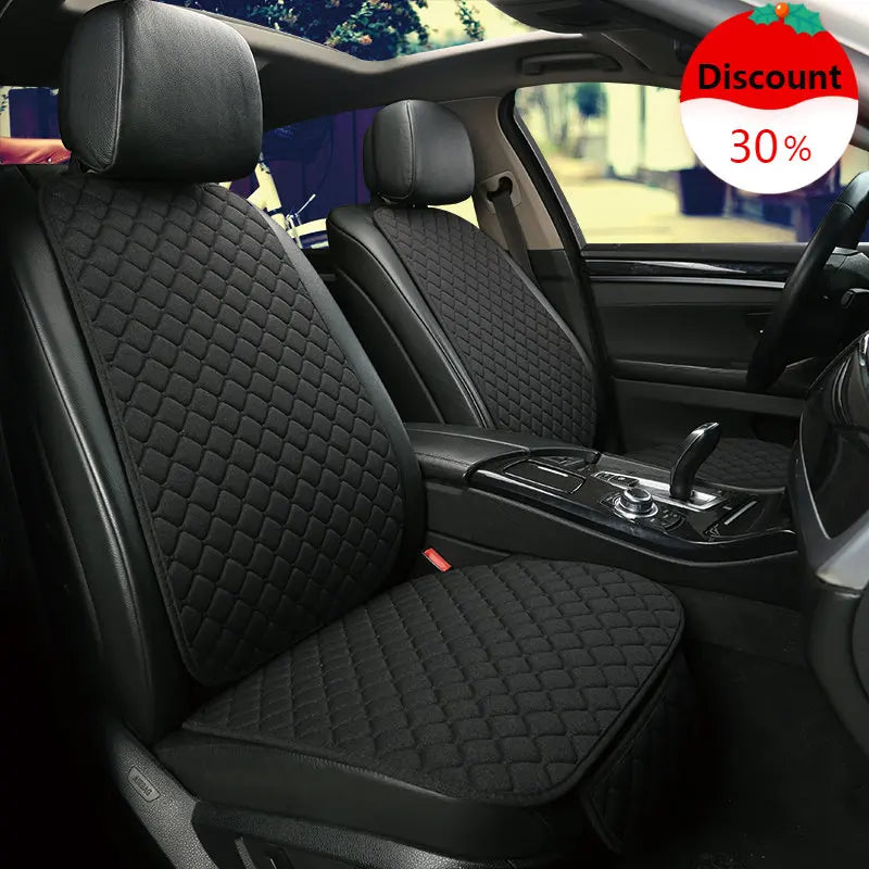 Universal Car Seat Cover Protector Linen Front Rear Back Flax Summer Cushion Pad Mat Sedan Suv Pick-up Car Interior Accessories CM World
