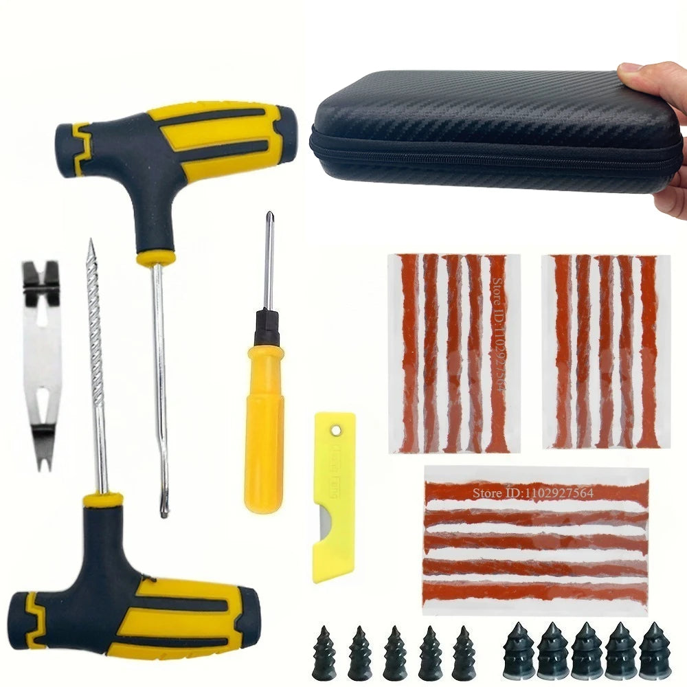 ZFOUEK Car Tire Repair Kit Puncture Plug Tools Tyre Puncture Emergency for Tire Strips Stirring Glue Repair Tool Kit CM World
