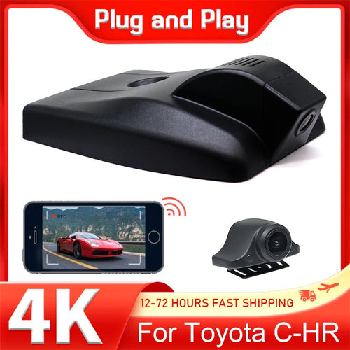 4K Car DVR WiFi Video Recorder Dash Cam Camera For Toyota C-HR CHR Hybrid 2025~2023 2022 2021 2020 2019 2018 2017 APP Control Car Mobile World