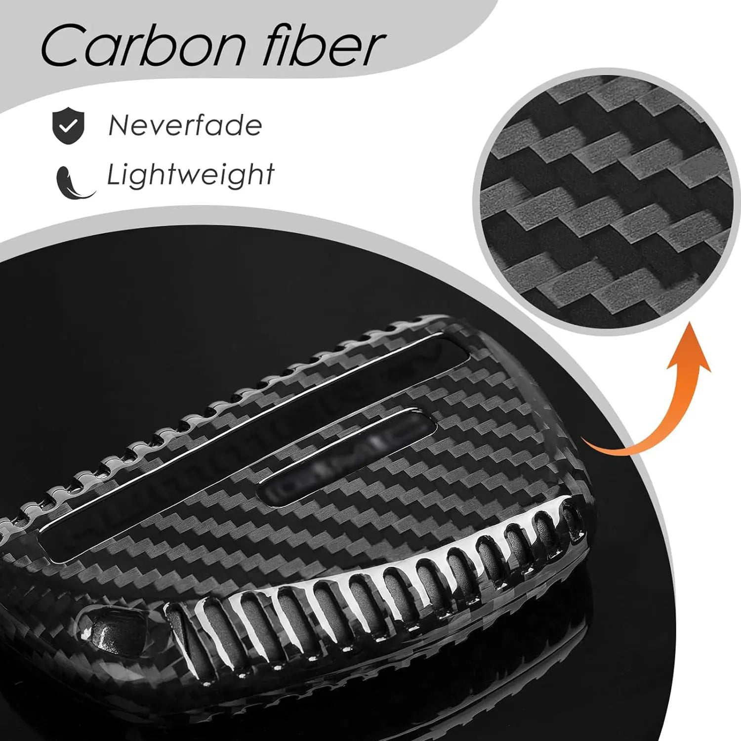 Key Fob Cover for GMC Hummer with KeyChain Real Carbon Fiber Key Case Protecotr for Hummer EV Pickup SUV Smart Key Shell 2025 CM World