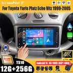 For Toyota Vitz XP10 Yaris Platz Echo 1999 2000 2001 - 2005 Android 15  Multimedia Video Player  Carplay Touch Screen RDS 8 Core CM World
