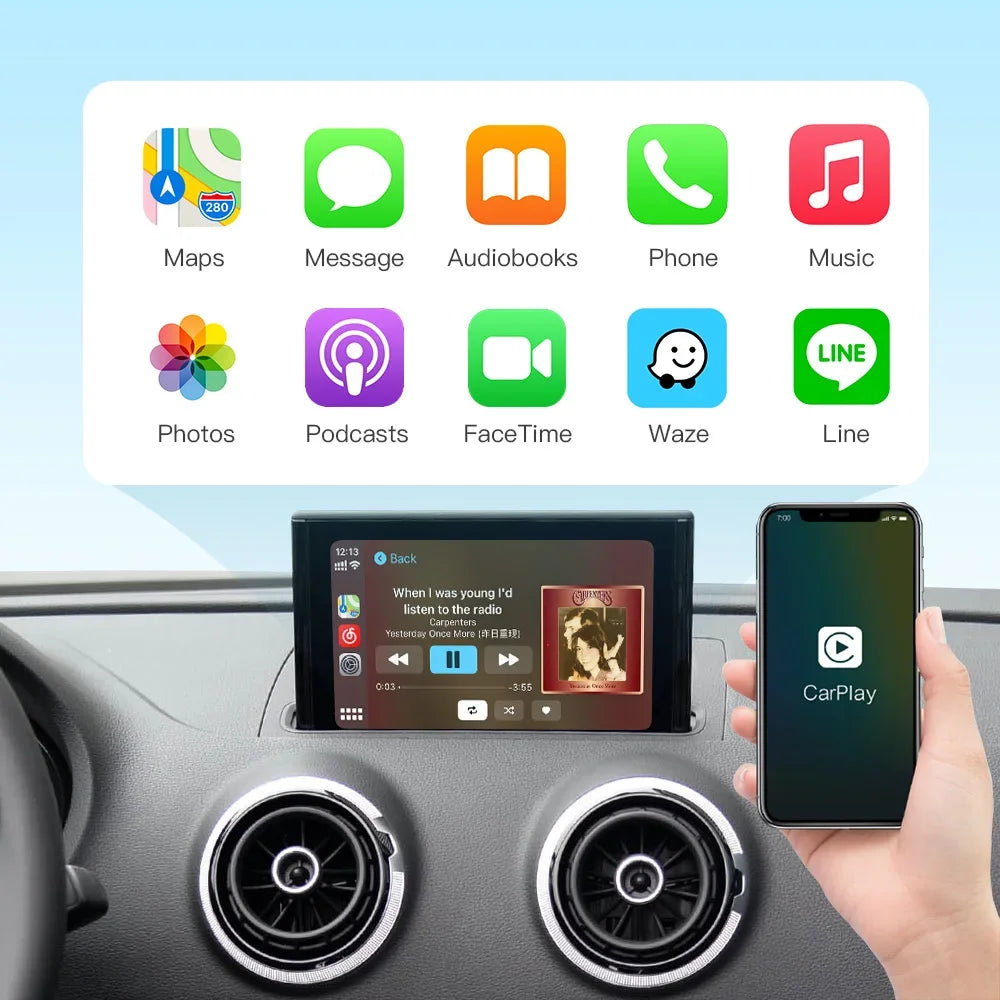 Wireless CarPlay Android Auto Module For Audi A3 8v Q2 8P 2013-2018 Bluetooth USB Reverse Camera Functions CM World