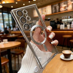 Luxury Plating Magnetic Phone Case Samsung Galaxy S26 S25 S24 Ultra Plus Cases For Samsung S26Ultra Shockproof Clear Back Cover