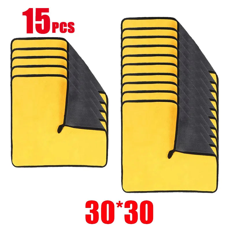 1-15PCS Microfiber Cleaning Towel Car Cleaning Cloths Professional Detailing Car Drying Microfiber Towel Wash Towel Accessories