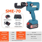 Protable Hydraulic Electric Crimping Tool with 8 Dies Rechargeable Lithium Battery Crimping Pliers 4-70mm² Electric Crimp Plier CM World