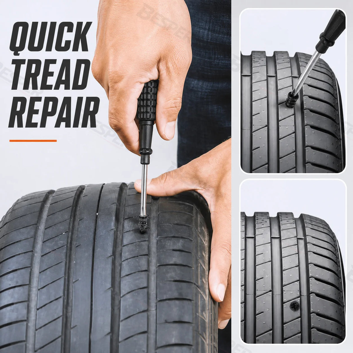 85PCS Tubeless Tire Puncture Repair Kit Rubber Screw Nails with Installation Tool for Car Motorcycle ATV Bike Emergency Use