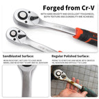 New Frosted Quick Ratchet Wrench Oil-resistant 72 Tooth Drive 1/4 3/8 1/2 Inch Socket Two-way Flying Wrench DIY Hand Repair Tool Car Mobile World