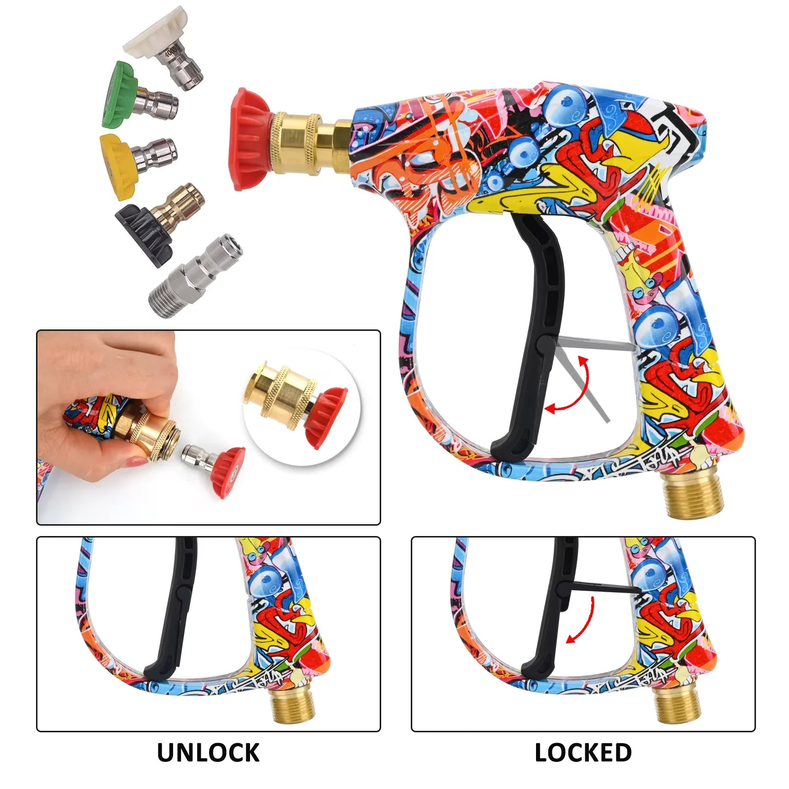 Pressure Washer Water Gun for Car Cleaning Hose Connector For Karcher Nilfisk Parkside Bosch Quick Connector Nozzles CM World