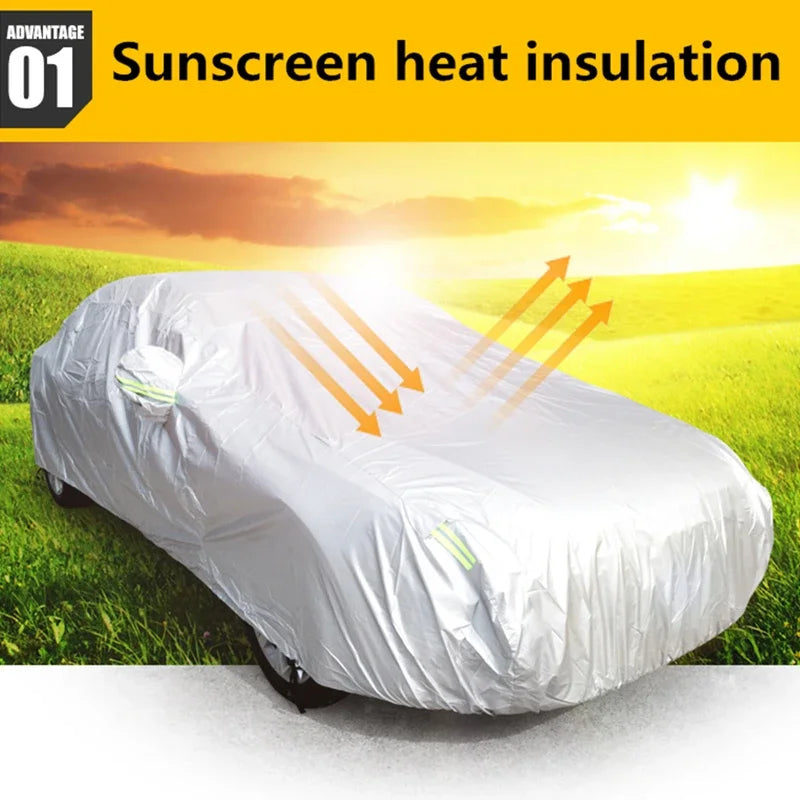 Universal Car Covers Size S/M/L/XL/XXL Indoor Outdoor Full Auot Cover Sun UV Snow Dust Resistant Protection Cover for Sedan SUV Car Mobile World