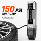 Vyvylabs Car Jump Starter Tire Inflator Vacuum Cleaner LED Emergency Light Portable Battery Booster 4-in-1 Roadside Rescue Tool