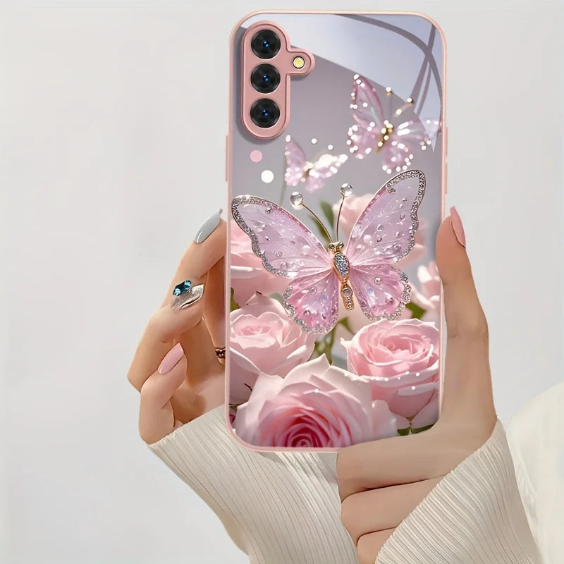 Tempered Glass Phone Case For Samsung S25 Ultra S26 S24 S23 S21 FE S22 Plus A56 5G A57 A55 A54 A17 A36 A53 A52S A34 Cases Cover