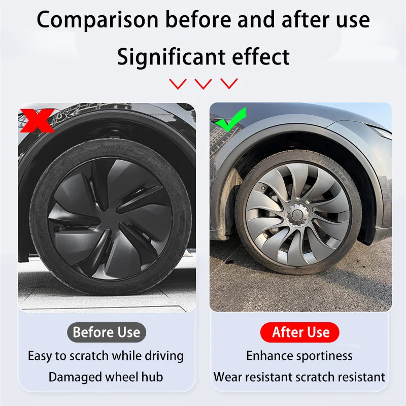 For Tesla New Model Y Juniper 2025 4PCS Hub Cap Car Replacement Wheel Cap 20Inch Performance Automobile Hubcap Cover Accessories CM World