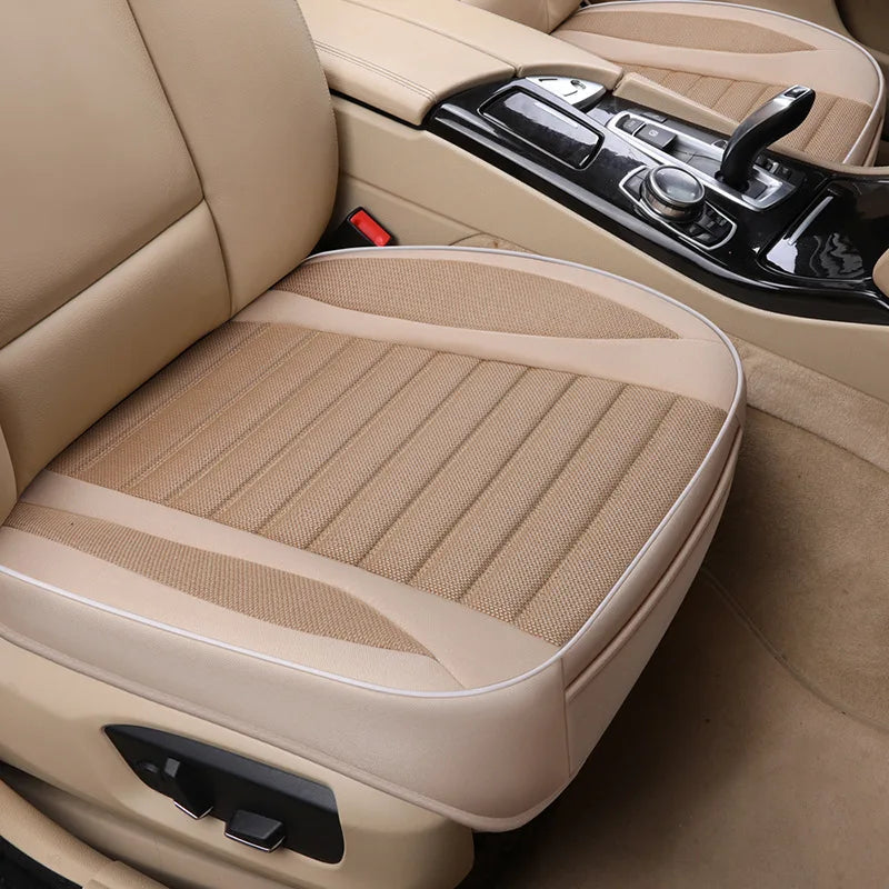 Car Seat Cover Flax Cushion Seasons Universal Breathable Interior For Most Four-Door Sedan&SUV Ultra-Luxury Car Seat Protection