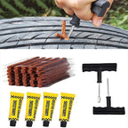 Car Tire Repair Kit Emergency Tire Repair Strips Glue Tubeless Tire Puncture Plug Set For Trucks Cars Motorcycles Accessories CM World
